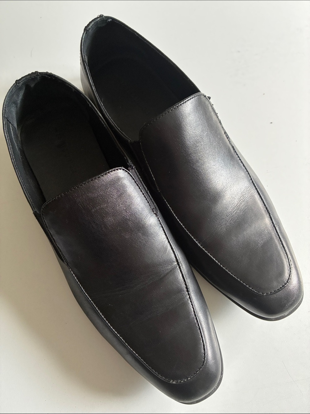 14th & Union Black Leather Slip-On Loafers